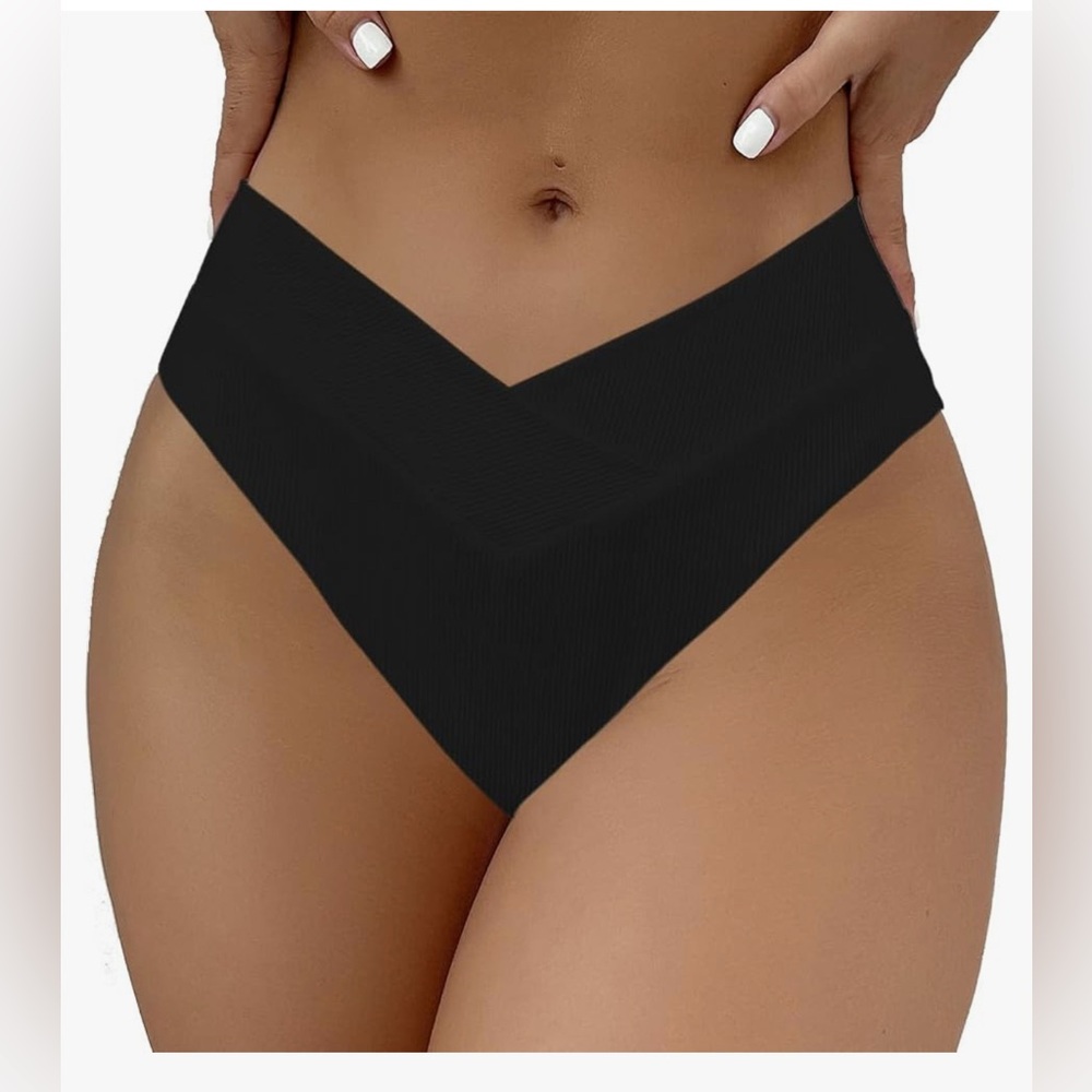 SherryDC Women's V Cut High Waisted Bikini Bottom New With Tags Large